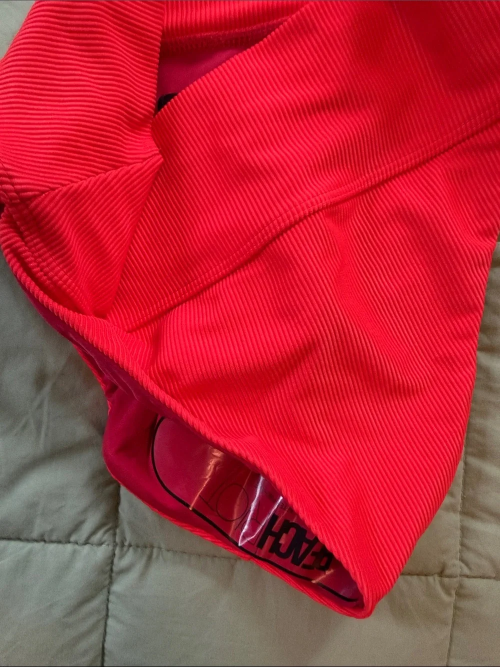 Beach Riot Red Ribbed Tie-Front Bikini Set - Picture 3 of 6